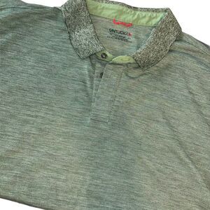Untuckit Polo Shirt Men XL Green Short Sleeve Performance Heathered Golf Stretch